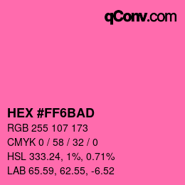 Color code: HEX #FF6BAD | qconv.com