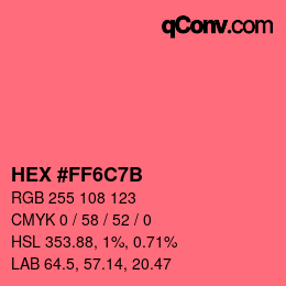 カラーコード: HEX #FF6C7B | qconv.com