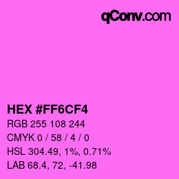 颜色代码: HEX #FF6CF4 | qconv.com