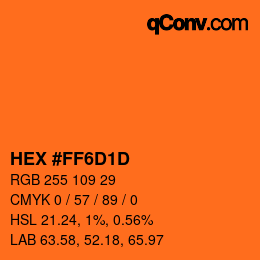 Color code: HEX #FF6D1D | qconv.com