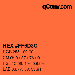Color code: HEX #FF6D3C | qconv.com