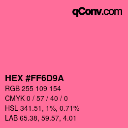 Color code: HEX #FF6D9A | qconv.com