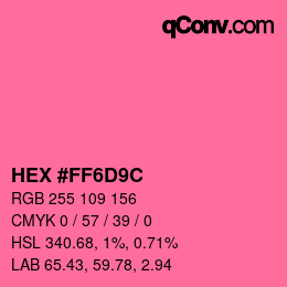 Color code: HEX #FF6D9C | qconv.com