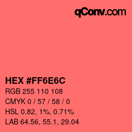 Color code: HEX #FF6E6C | qconv.com