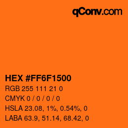 Color code: HEX #FF6F1500 | qconv.com