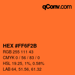 Color code: HEX #FF6F2B | qconv.com
