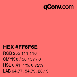 Color code: HEX #FF6F6E | qconv.com