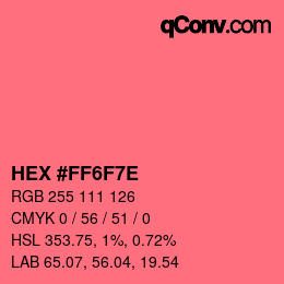 Color code: HEX #FF6F7E | qconv.com