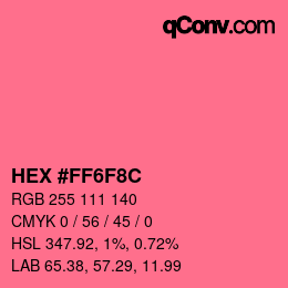 Color code: HEX #FF6F8C | qconv.com