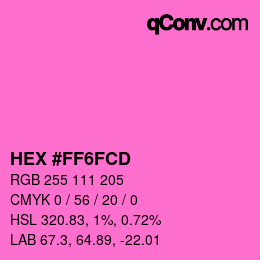 Color code: HEX #FF6FCD | qconv.com