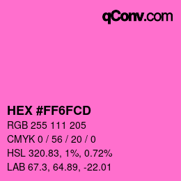 Color code: HEX #FF6FCD | qconv.com