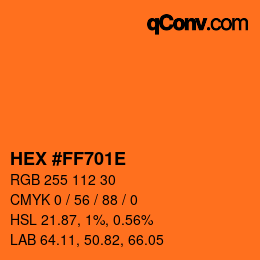 Color code: HEX #FF701E | qconv.com