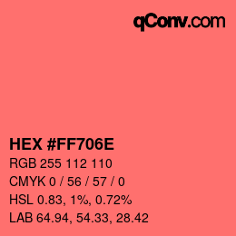 Color code: HEX #FF706E | qconv.com