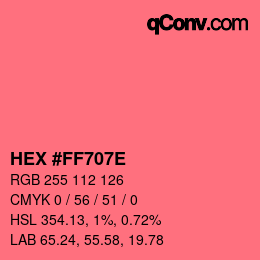 Color code: HEX #FF707E | qconv.com