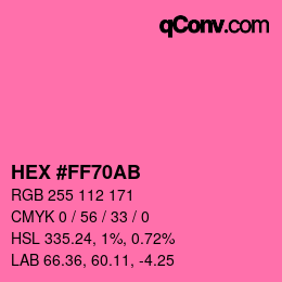 Color code: HEX #FF70AB | qconv.com