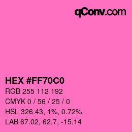 Color code: HEX #FF70C0 | qconv.com