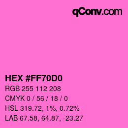 Color code: HEX #FF70D0 | qconv.com