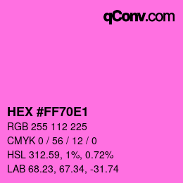 Color code: HEX #FF70E1 | qconv.com