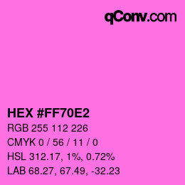 Color code: HEX #FF70E2 | qconv.com