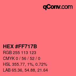 カラーコード: HEX #FF717B | qconv.com