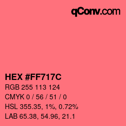 Color code: HEX #FF717C | qconv.com