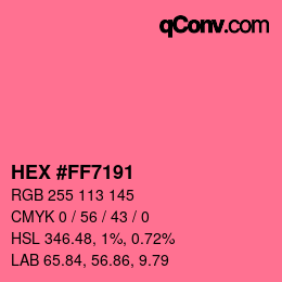 颜色代码: HEX #FF7191 | qconv.com