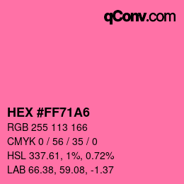 Color code: HEX #FF71A6 | qconv.com
