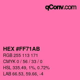 Color code: HEX #FF71AB | qconv.com