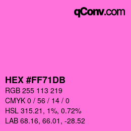 Color code: HEX #FF71DB | qconv.com