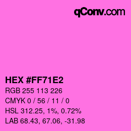 Color code: HEX #FF71E2 | qconv.com