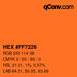 Color code: HEX #FF7226 | qconv.com