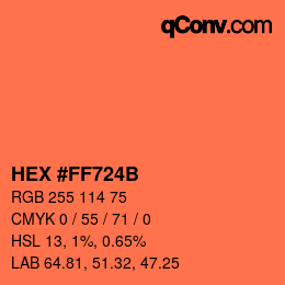 Color code: HEX #FF724B | qconv.com