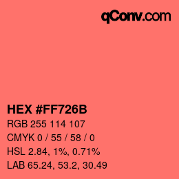 Color code: HEX #FF726B | qconv.com