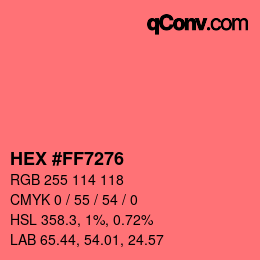 Color code: HEX #FF7276 | qconv.com