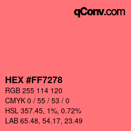 Color code: HEX #FF7278 | qconv.com