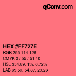 Color code: HEX #FF727E | qconv.com