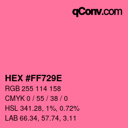 Color code: HEX #FF729E | qconv.com