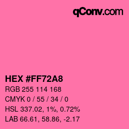 Color code: HEX #FF72A8 | qconv.com