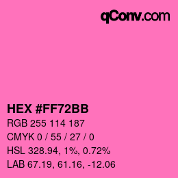 颜色代码: HEX #FF72BB | qconv.com