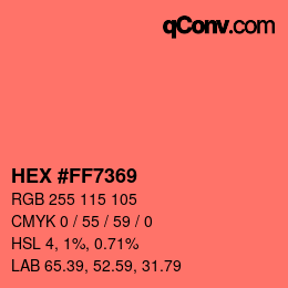Color code: HEX #FF7369 | qconv.com
