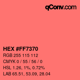 Farbcode: HEX #FF7370 | qconv.com