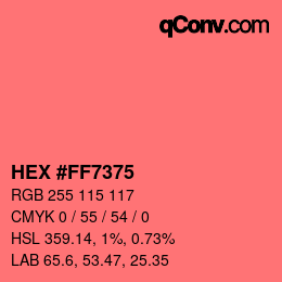 Farbcode: HEX #FF7375 | qconv.com