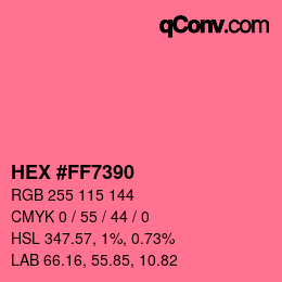 Color code: HEX #FF7390 | qconv.com