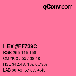 Color code: HEX #FF739C | qconv.com