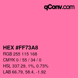 Color code: HEX #FF73A8 | qconv.com