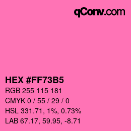 颜色代码: HEX #FF73B5 | qconv.com