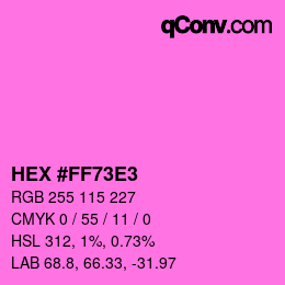 Color code: HEX #FF73E3 | qconv.com