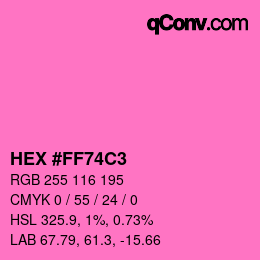 Color code: HEX #FF74C3 | qconv.com