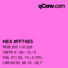 Color code: HEX #FF74E5 | qconv.com