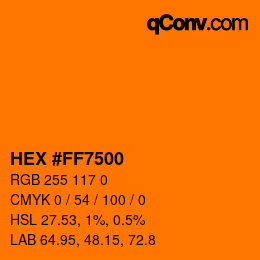 Color code: HEX #FF7500 | qconv.com